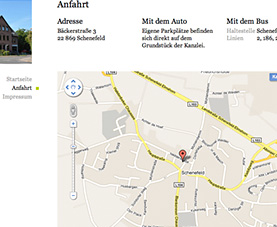 Screenshot: Anfahrt