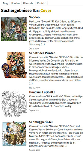 Screenshot: Suchergebnisseite